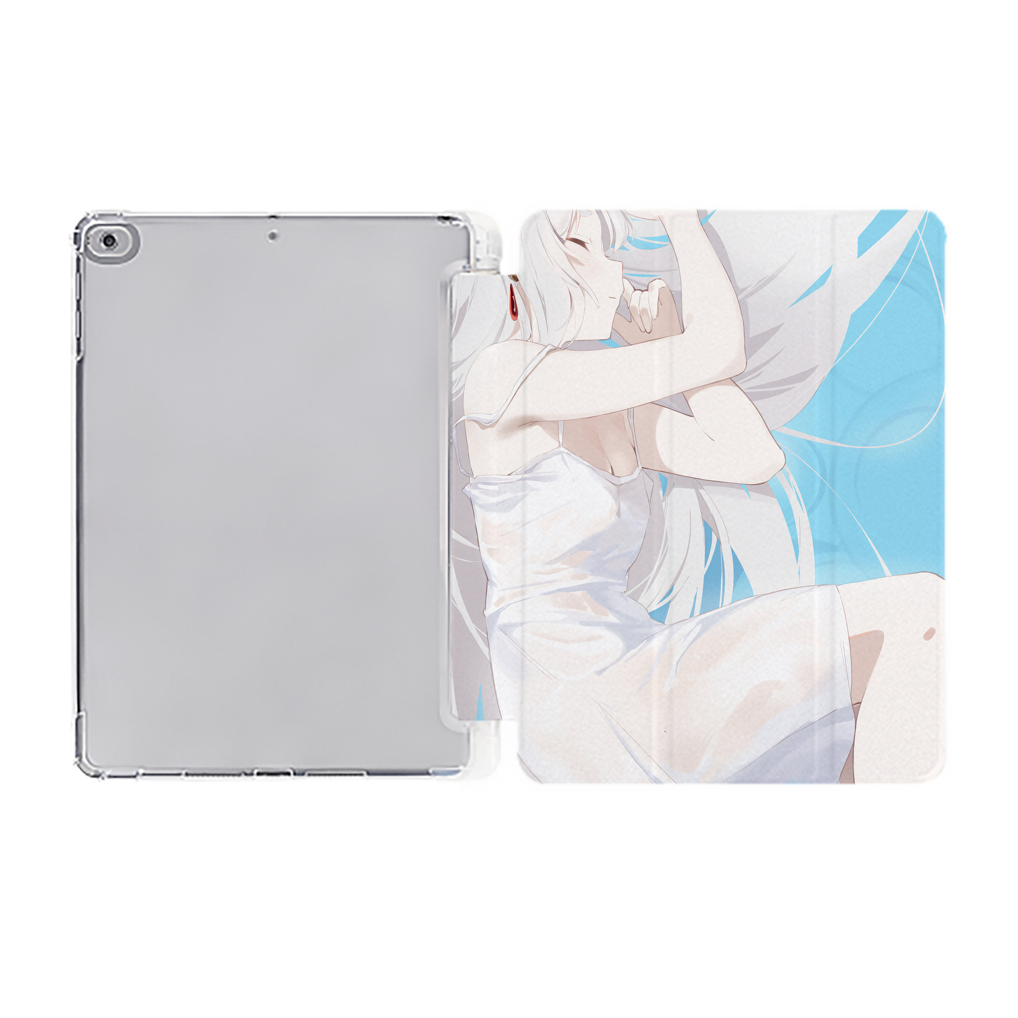 （画像用） 葬送のフリーレン Frieren IPad ケース ペン収納付き 三つ折りスタンド PUレザー×シリコン 対応機種9.5/10.5/10.9インチ
